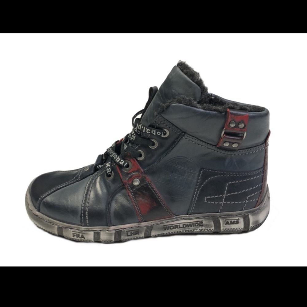 Kacper Global Shoes / Men’s Comfort Lined Zip-Up Leather Boots

Color: Navy